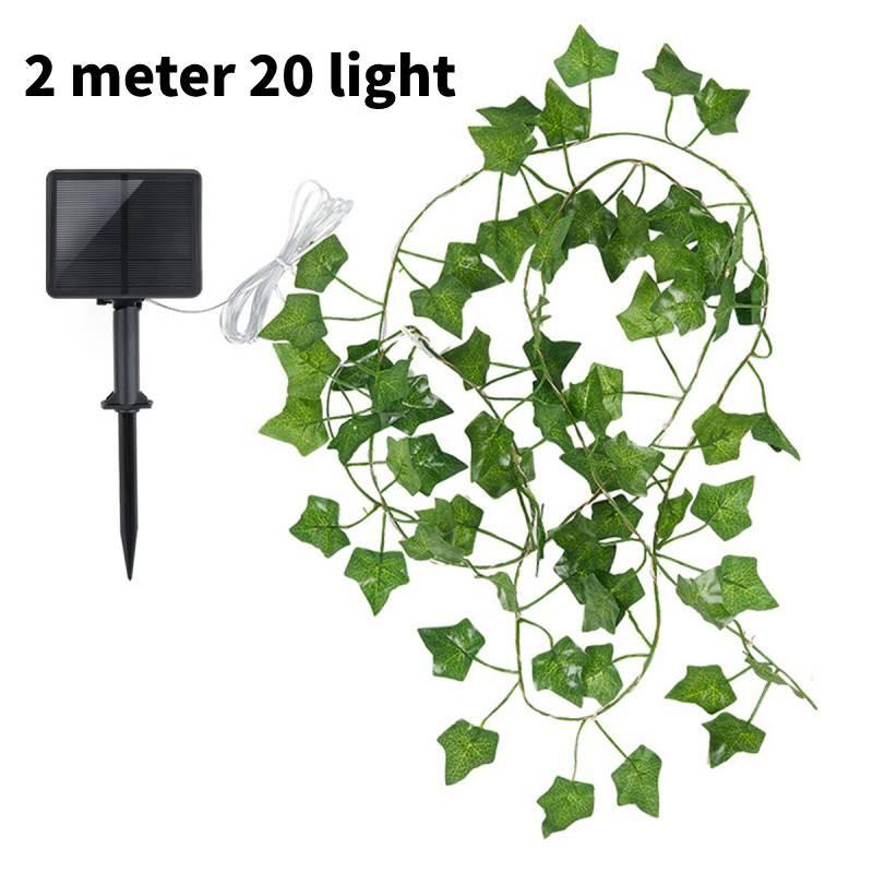 

Гирлянды из солнечных лоз с зелеными листьями, декоративные огни для двора и фестиваля, ночные 200cm