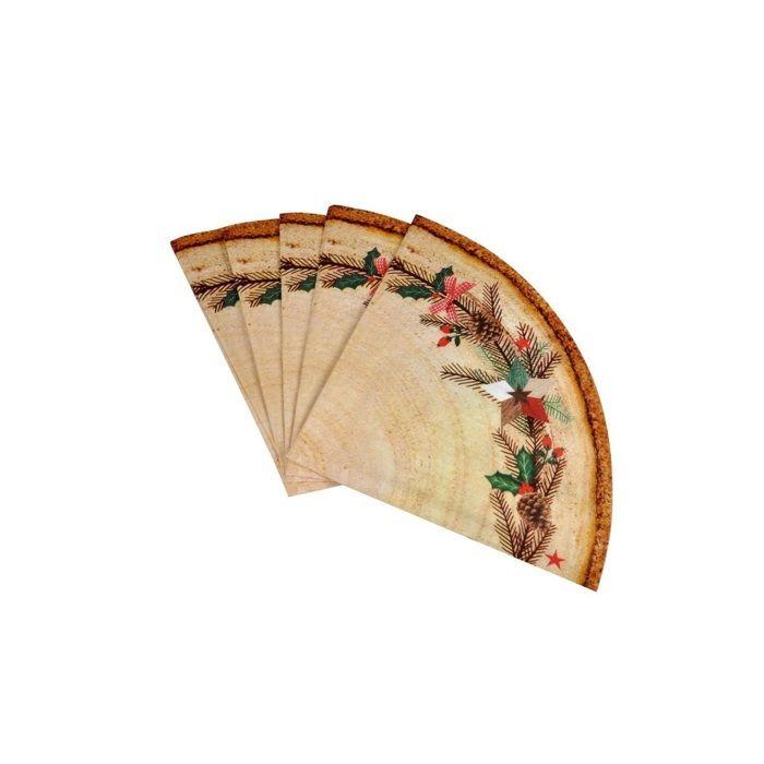 Lot de 20 serviettes en papier Coeur de bois