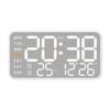 Brushed Metal Wall Clock: Multi-functional LED Alarm with Electronic Display, Cross-border Bestseller