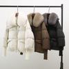 Winter Cotton Jacket Short Loose Fitting Cotton Jacket with Oversized and Thickened Fur Collar Jacket Vest Coat