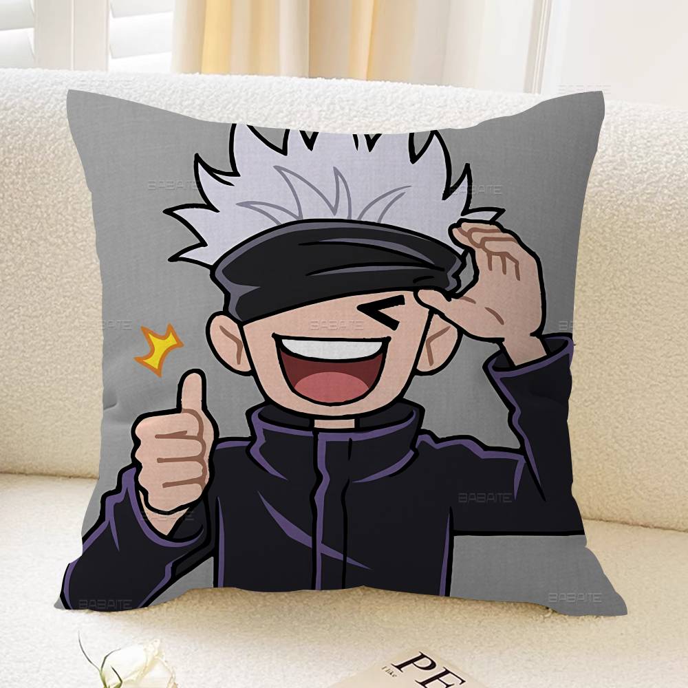 Cartoon Figure Gojo Satoru Cushion Cover Car Throw Pillow Case For Sofa Car Christmas Gift xcm xcm