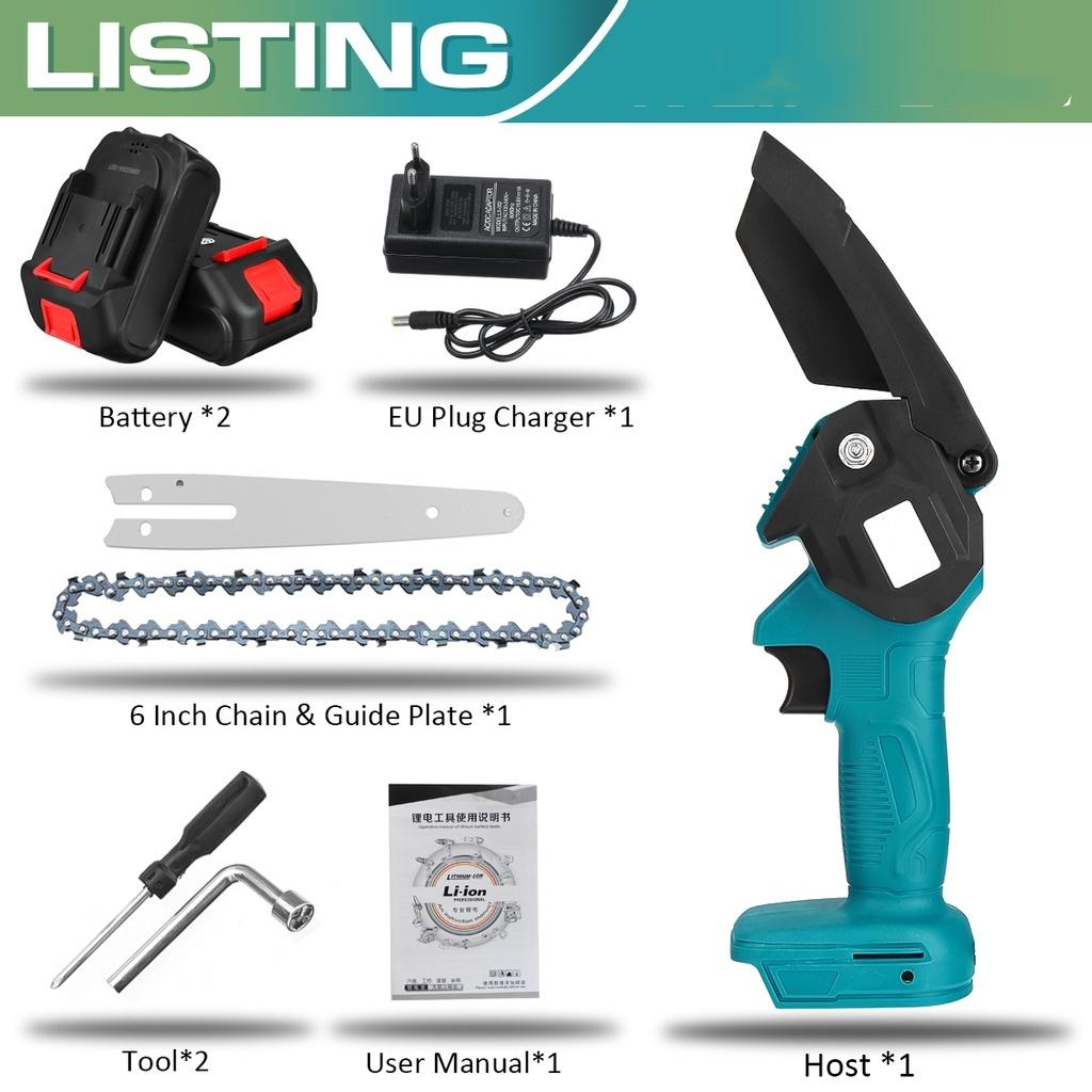 6Inches Mini Pruning Saw Electric Chain Saws Removable For Fruit Tree Garden Trimming With 6000 mAh Lithium Battery One-Handed 1200W