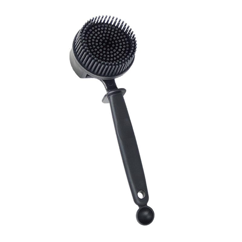 Long Handle Coffee Machine Cleaning Brush Silicone Arc Brew Head Brush Durable Kitchen Cleaning Tool
