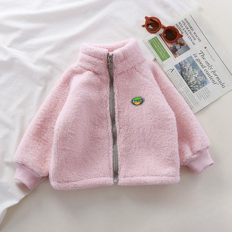 Children's Lamb Fleece Jacket with Fleece Jacket for Both boys and girls, Same Style for Autumn and Winter Babies