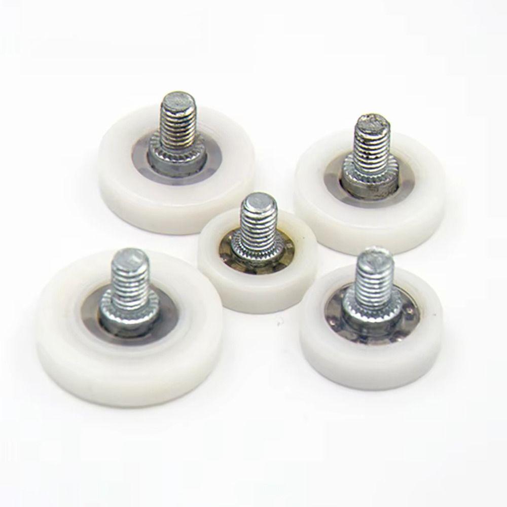 1 szt. Z śrubą Łożysko rolkowe do szuflady Nylon Metal M6 Gwint zewnętrzny Kółko do przesuwania szafki Płaski rolkowy do drzwi przesuwnych