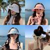 Chapéu de sol de verão com abas e topo vazio, chapéu de sol para viagem ao ar livre, chapéu de sol versátil e fashion com fita para mulheres