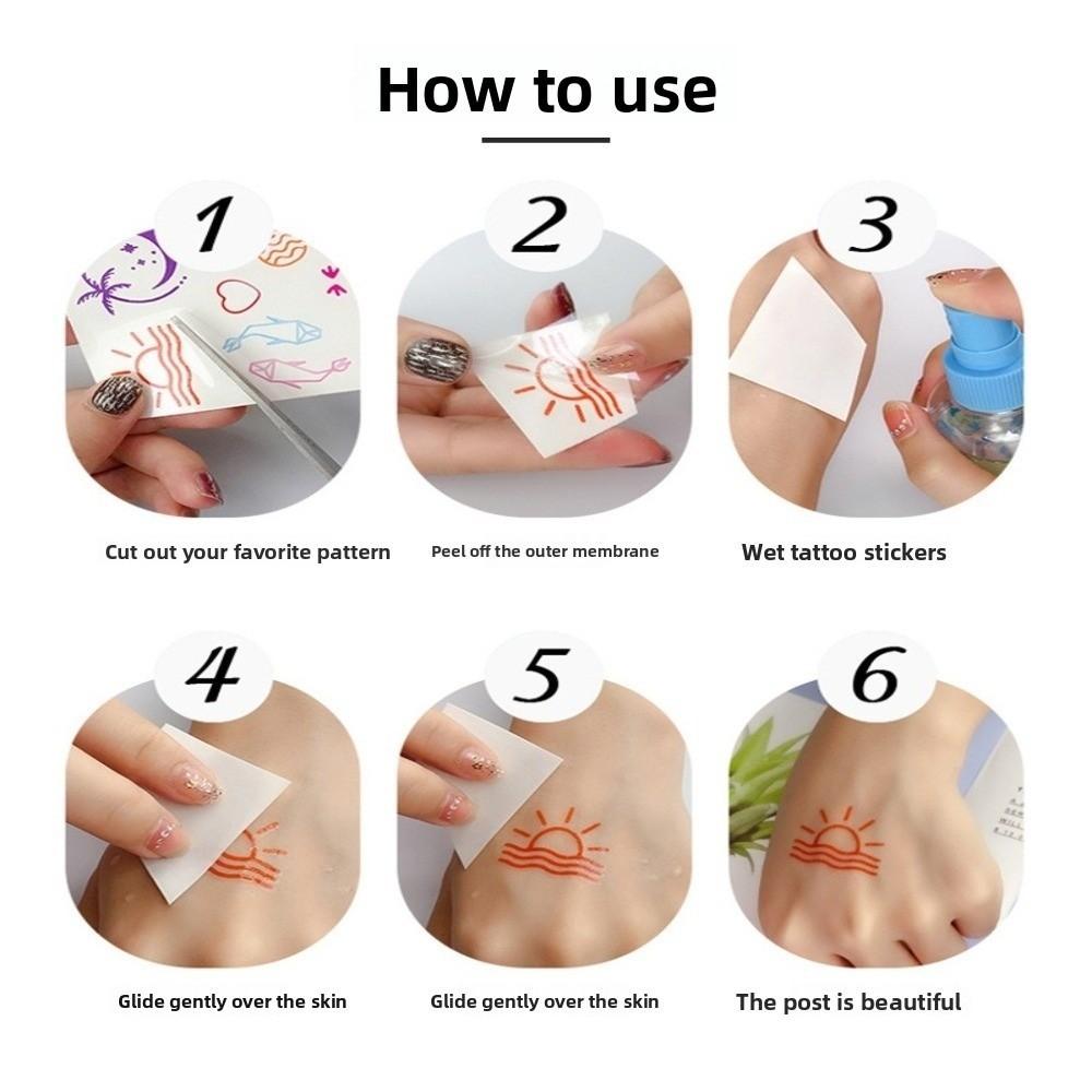 DIY Temporary Tattoo Stickers Waterproof Makeup Patch Halloween Makeup Sticker  Costume Party