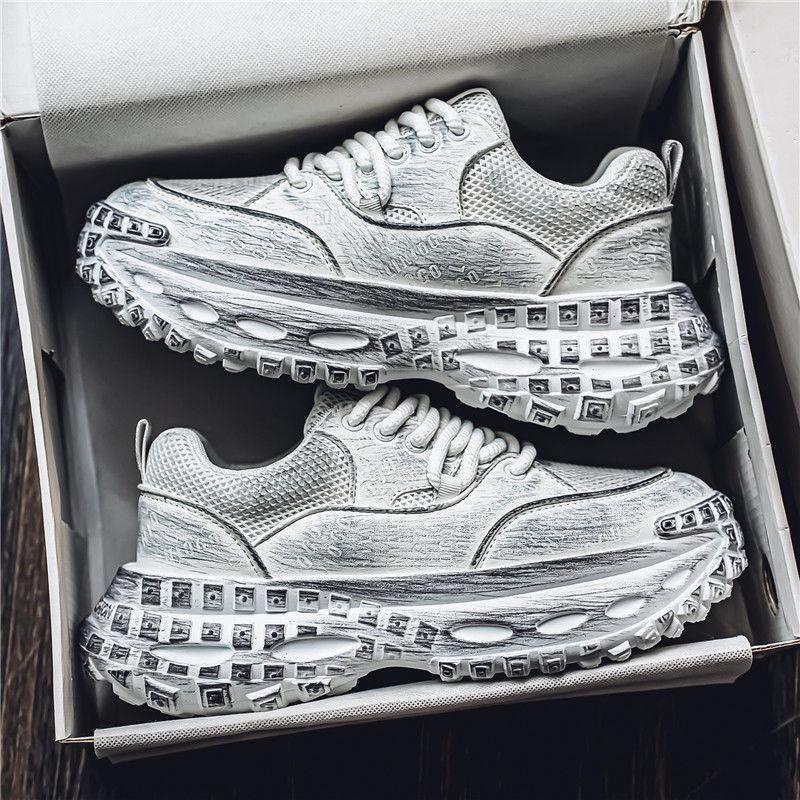 Dad Shoes Men's 2024 New Summer Thick-soled Heightening Live Mesh Shoes Breathable Four-season Old Casual Sports Shoes