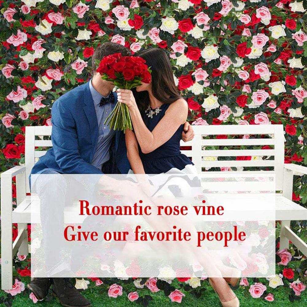 1pcs Artificial Flowers Vine 45pcs / 69pcs Rose Fake Flower Hanging Garland DIY Plants Home Wedding Room Decor Decoration Wall