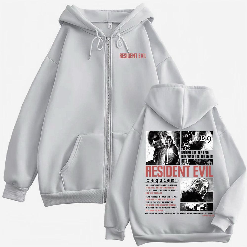 Resident Evil Requiem Jacket Sweatshirt Leon Kennedy Grace Ashcroft Zipper Hoodies Men Women Hoodie Coats