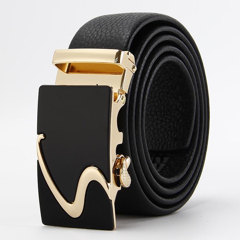 Men's Head Layer Leather Belt High End Automatic Buckle Belt Business Versatile Cowhide Belt