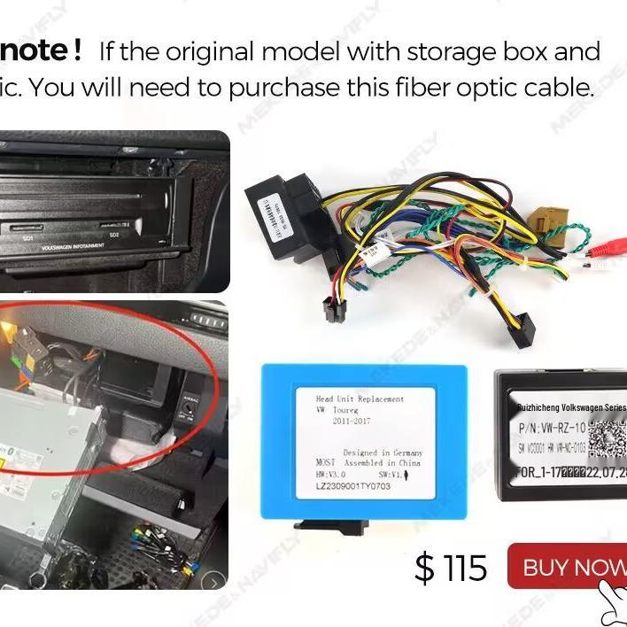 Android Navigation Frame Wiring for Volkswagen Touareg 11-17.