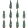 NOLITOY 10Pcs Mini Christmas Trees Decor Artificial Christmas Tree Bottle Brush Trees Sisal Snow Pine Trees with Wooden Base for Christmas Decor