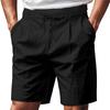 Men's Loose Fit Linen Beach Shorts with Elastic Waistband and Drawstring