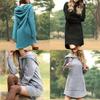 Cozy Womens Winter Long Sleeve Tunic Tops Pullover Hoodie Dress In Six Colors