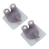 2Pcs Kids Toothbrush Holder Cute Cartoon Shaped Wall Mounted Toothbrush Stand for Bathroom Kitten Tail Shape