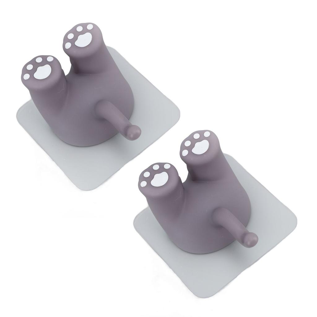 2Pcs Kids Toothbrush Holder Cute Cartoon Shaped Wall Mounted Toothbrush Stand for Bathroom Kitten Tail Shape