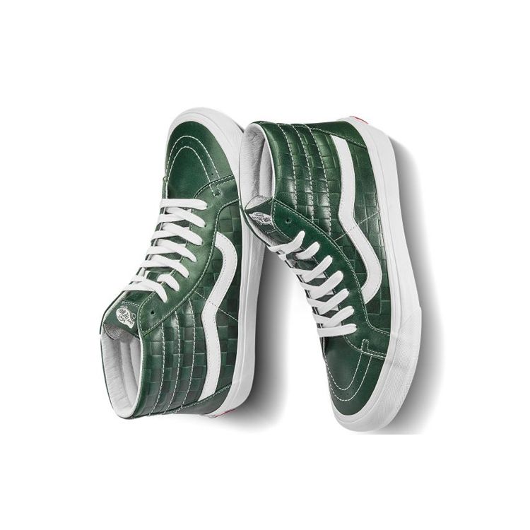 Vans Sk8 Reissue Vlt Lx High Top Skate Shoes Unisex Sneakers White Green VN0A4BVGXKV