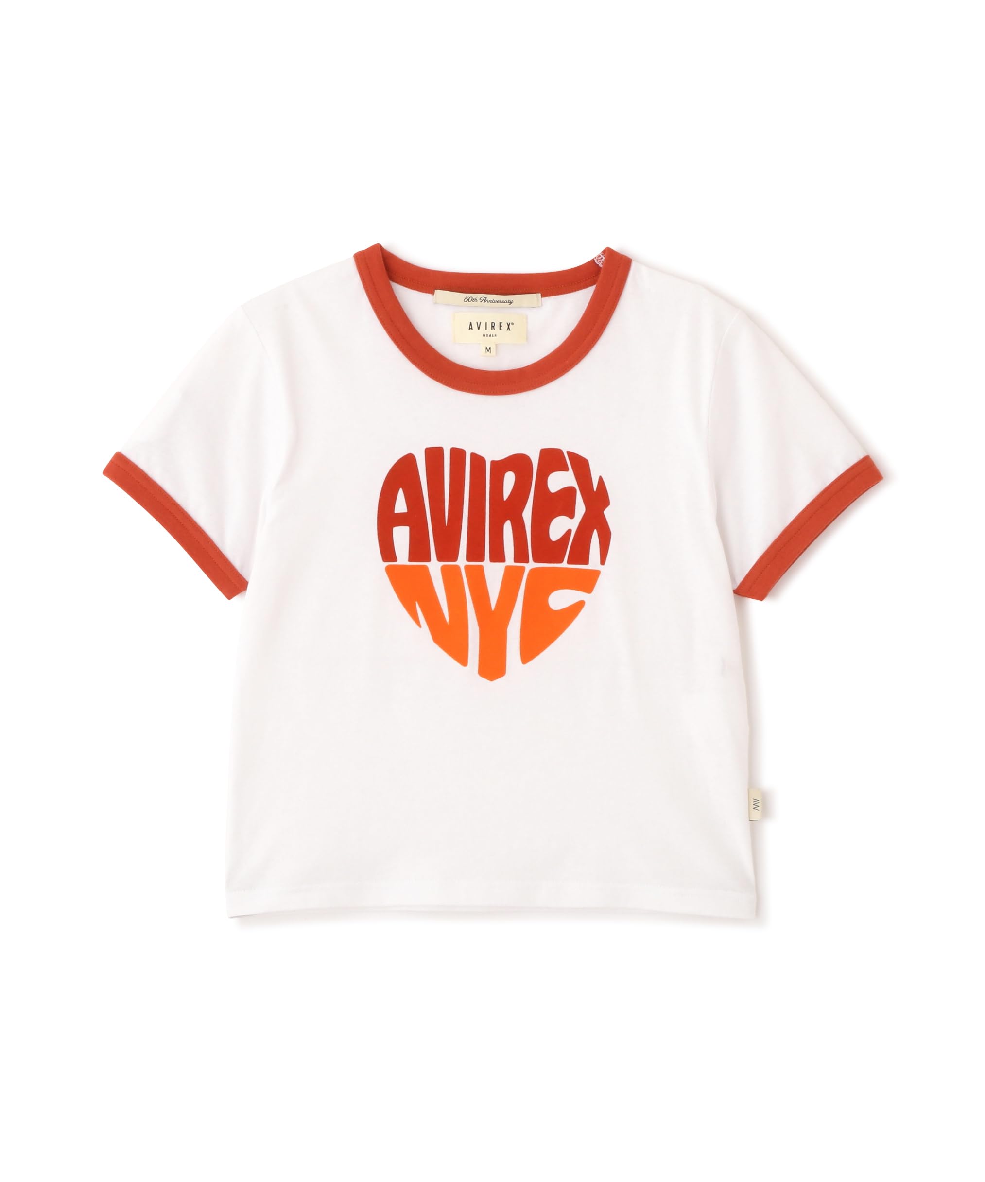 AVIREX RINGER HEART LOGO T-SHIRT women s S 033 off white 783-5135615