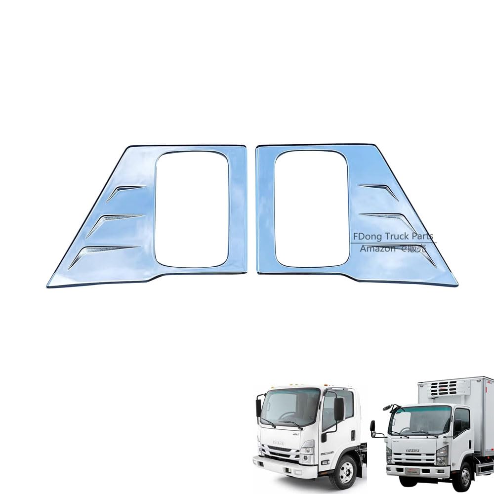 Chrome door handle covers and right for Isuzu 07 Elf and 07 Forward Five Star Customizable decoration (left set) Giga. truck.