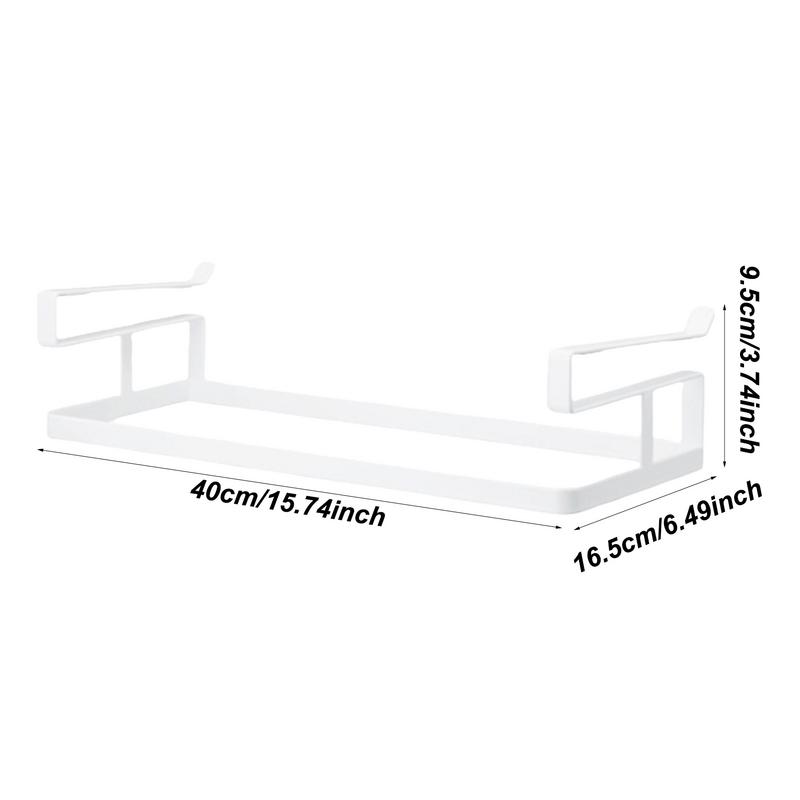 No-Punch Under Shelf Storage Basket Removable Under Cabinet Hunging Shelf Metal Wire Miscellaneous Hunging Rack for Kitchen