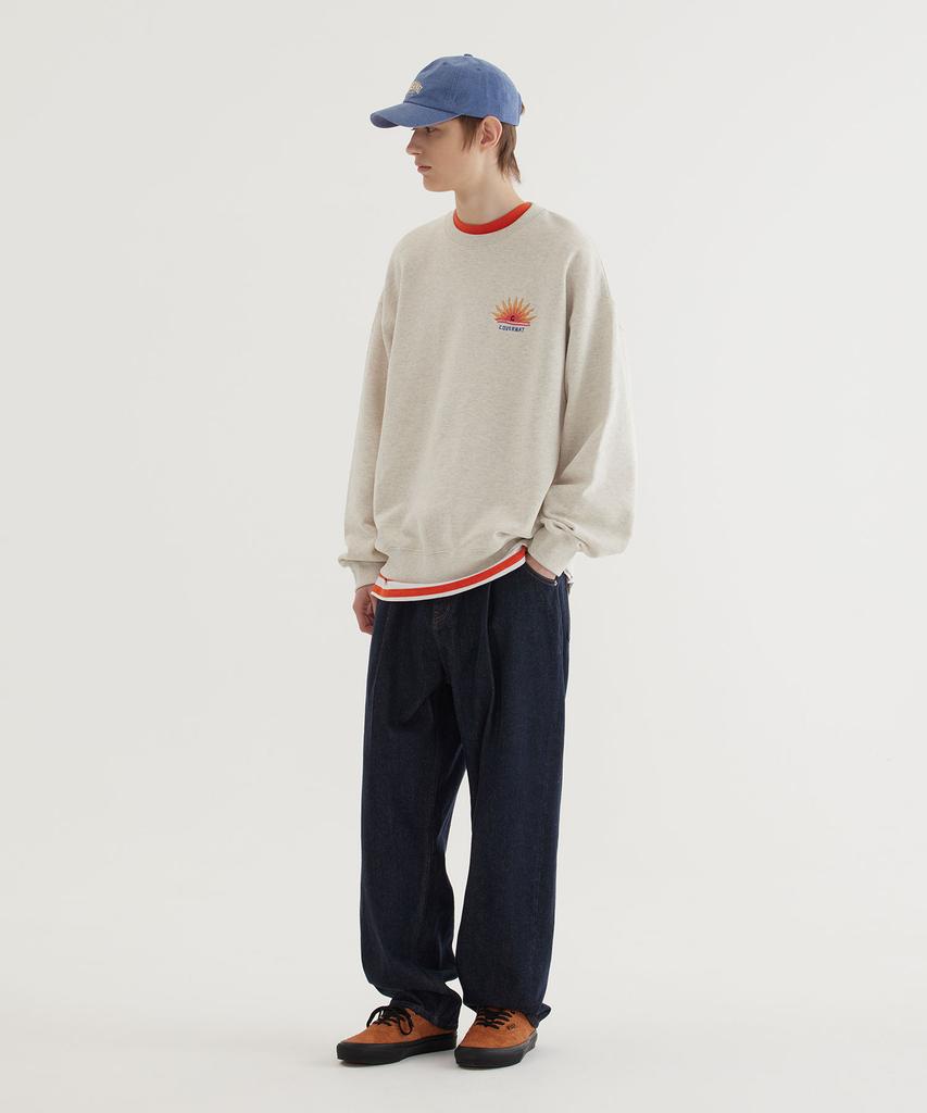 COVERNAT Sunset Graphic Sweatshirt Oatmeal