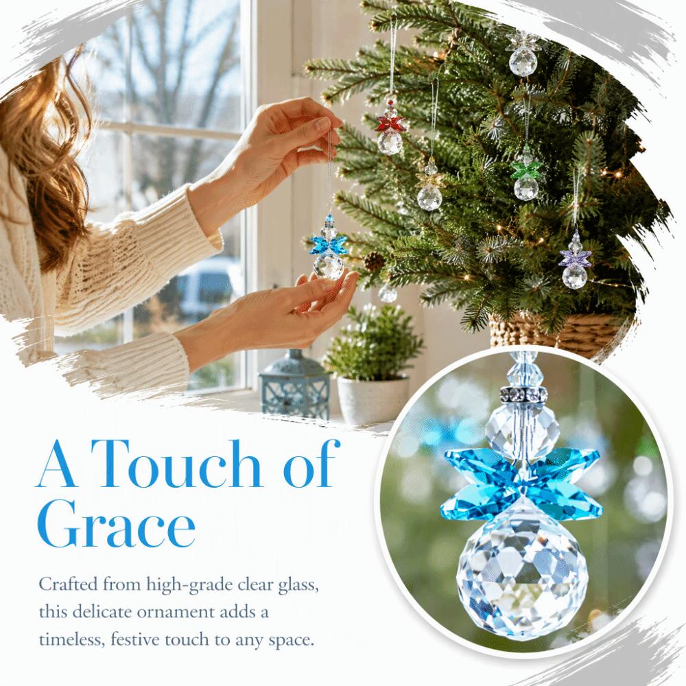 7pcs Xmas Tree Christmas Tree Ornaments Glass Ball Crystal Angel Hanging Decor  Winter Party