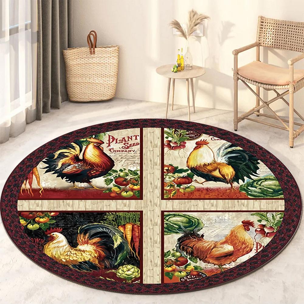 Round Living Room Carpet Thickening Bedroom Study Non-slip Floor Mats Office Circular Chair Rugs Machine Washable