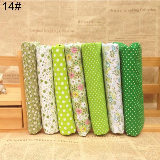 7Pcs/Set Quilting Fabric Floral Cotton Cloth DIY Craft Sewing Handmade Accessory