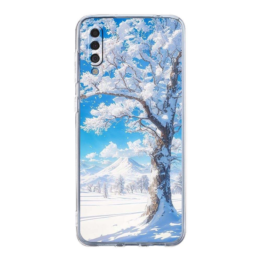 Case For Samsung A56 A36 A26 A16 A14 A12 A22 A32 5G A34 A42 A52 A54 A50 A70 A40 A20S A04S A06 Cover Landscape Winter Light Snow