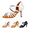 Scarpe da Danza Latina da Donna Scarpe da Ballo da Sala Raso di Seta Scarpe da Salsa Tacchi Alti 8,5 cm