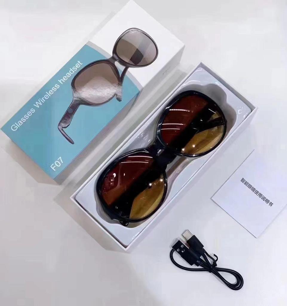 F06/F07/F08 Chytré sluneční brýle: Módní Bluetooth sluchátka s brýlemi.