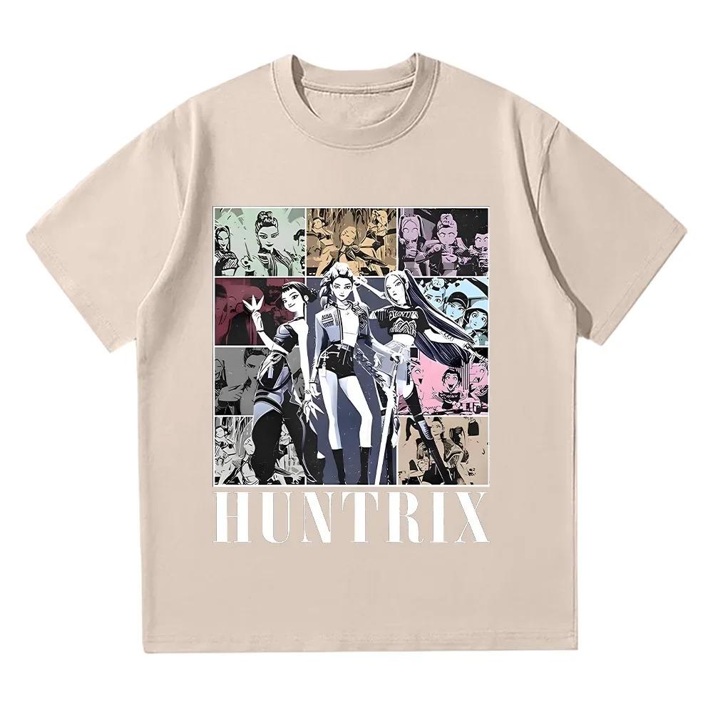 Huntrix Girl Kpop Demo Movie Vintage T Shirt Kpop Demon Hunters Tee Jinu Manga Clothing High Quality T-shirts Unisex Tops Loose