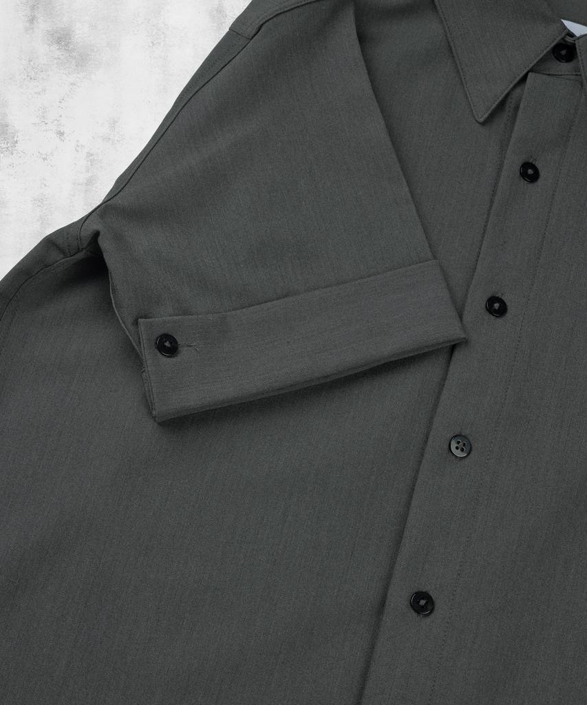 PARADIGMFILM [Ep.02] (Semi-Slim Fit) Gothic Roll-Up Half Shirt (Charcoal)