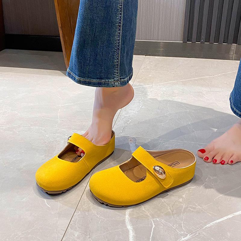 

Увеличьте см_ маленькие золотые бобы круглая голова мягкие милые Мэри Джейн полушлепанцы женские лето 41