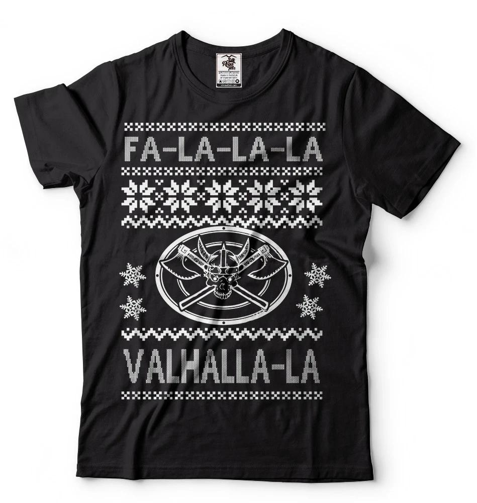 Футболка Falala Valhalla Рубашка викингов Рождественская футболка викингов Смешная футболка S