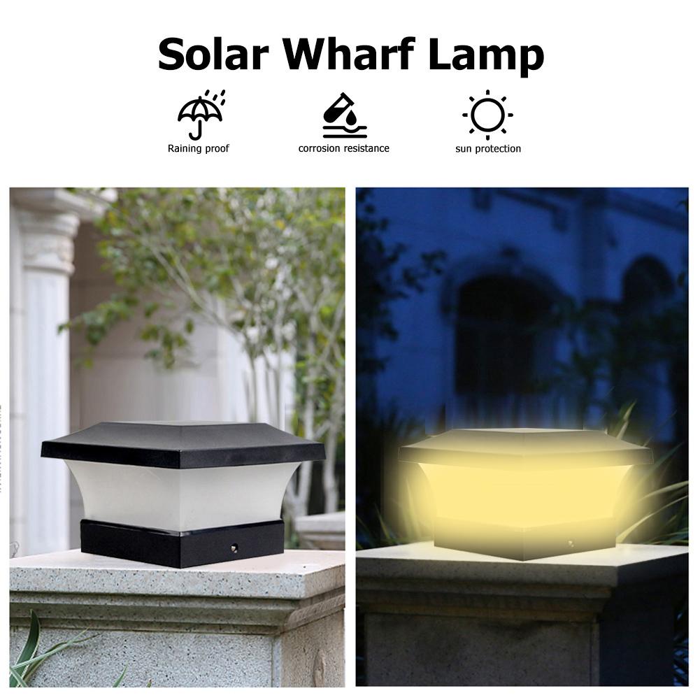 Solar Garden Post Lamp Landscape Lights Courtyard Outdoor LED Waterproof Decor Solar Power LED Waterproof Easy Installation