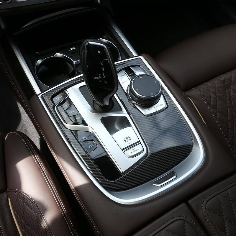 Car Central Control Gear Shift Panel Multimedia Knob Frame Trim Stickers For BMW 7 Series G11 G12 2016- Interior