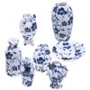 Hohopeti Set of 7 Miniature Ceramic Flower Dollhouse Small Interior Decor Vases, Accessories, 2x2x1.4 Inches,
