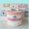 Cotton Woven Storage Basket With Colorful Dot Pattern For Dorm Room And Home Decor