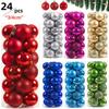 24Pcs/Box 3/4Cm Christmas Balls Set Christmas Tree Ornaments Christmas Hanging Pendants Christmas Tree Decor  Year Gifts