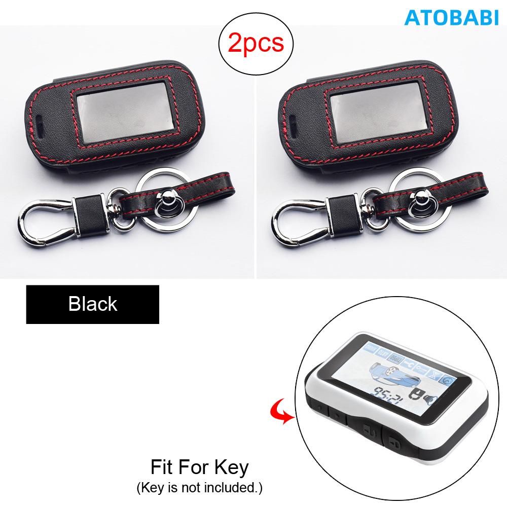 Leather Key Cover Bag For StarLine E60 E90 E61 E91 E63 E93 E65 E95 E66 E96 V2 E97 ECO E7 LTE Two Way Car Alarm LCD Remote Cases