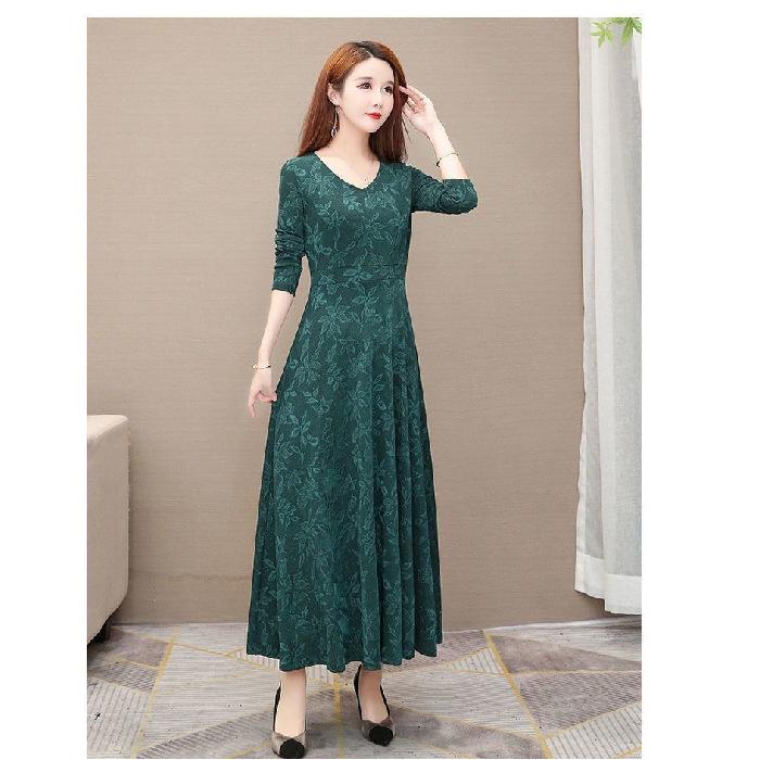 

Winter lady dress foreign style new early autumn women s clothing temperament popular mother slim skirt 3XL