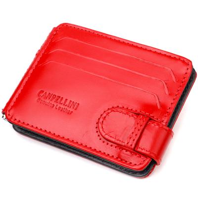 קליפ כסף לנשים עשוי עור חלק אמיתי CANPELLINI 21938 אדום