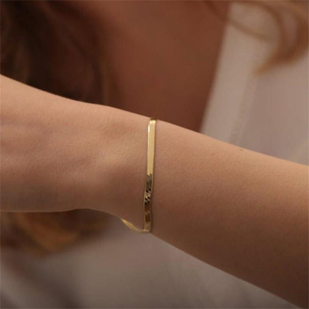 Cazador Stainless Steel Snake Chain Bracelet for Women Gold Color Friendship Minimalist Bracelets Trendy Jewelry Mother Day Gift