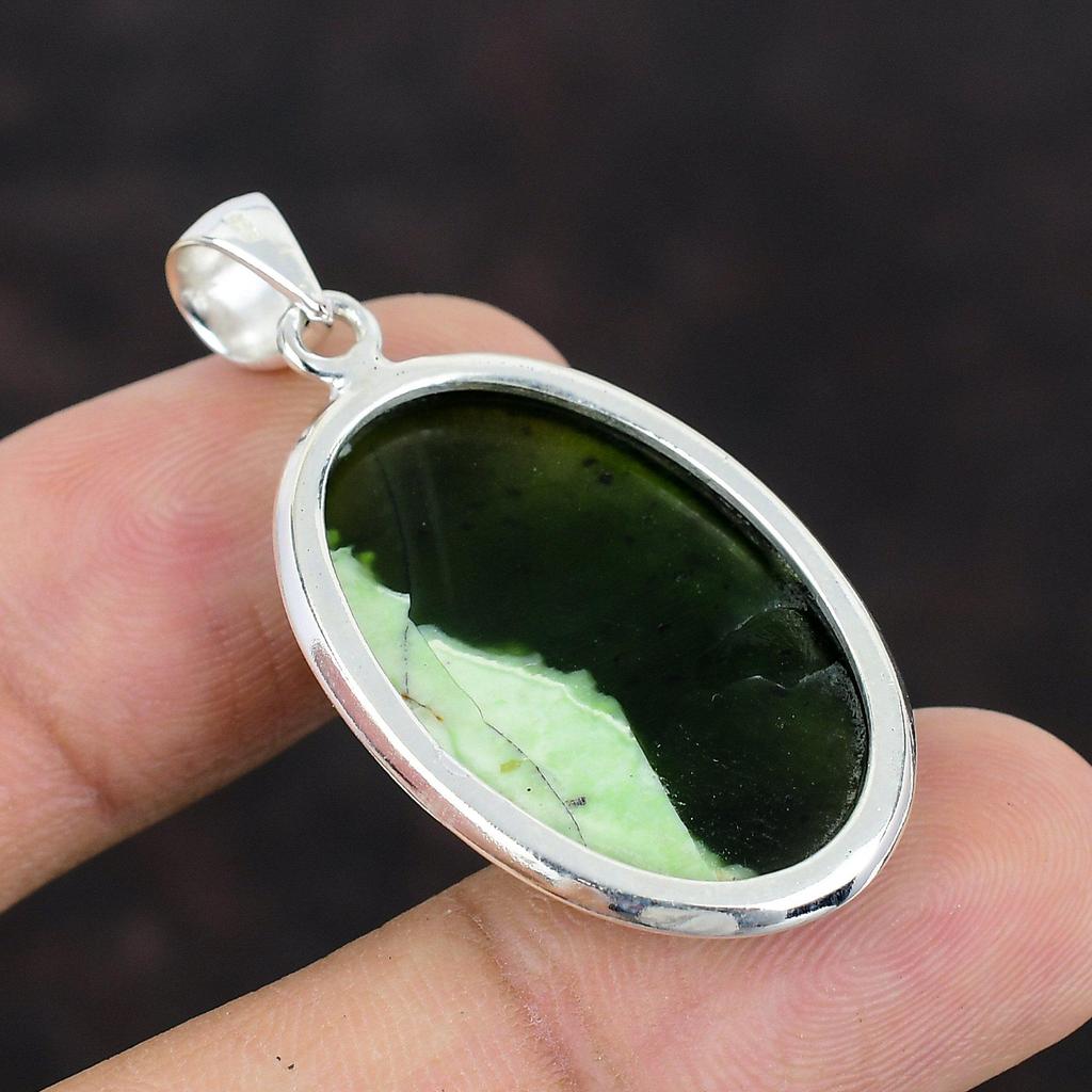 Australian Chrome Chalcedony Pendant Original Gemstone Jewelry Handmade Pendant 925 Sterling Silver Pendant Stylish Pendant Gift For Mother