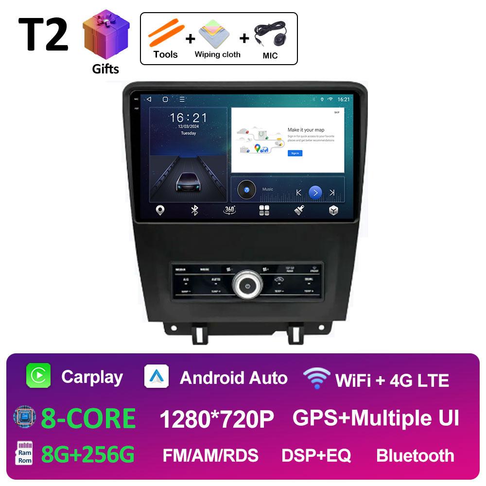 For Ford Mustang 2009 2010 2011 - 2014 DSP Stereo GPS Navigation Car Video Radio Multimedia Player Android Auto Cooling Fan WIFI