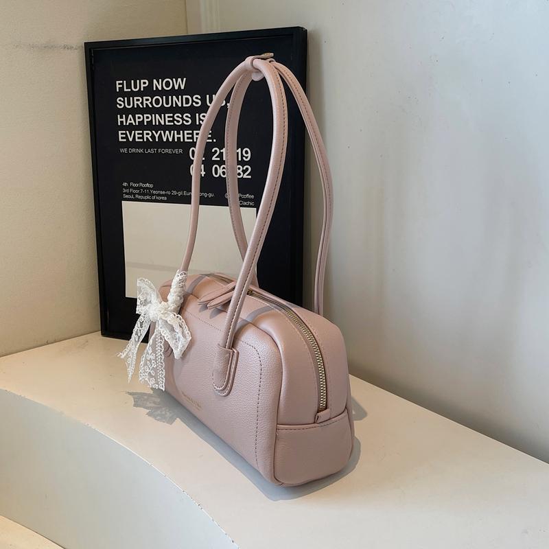 Fashionable Ladies Baguette Shoulder Bag with Bowtie Underarm Commuter Bag for Women Stylish Single Strap Handbag