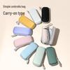 Compact Five-Fold Umbrella: Portable Pocket Sun Capsule with Black Glue Sunscreen, Ultra-Light for Sun and Rain.