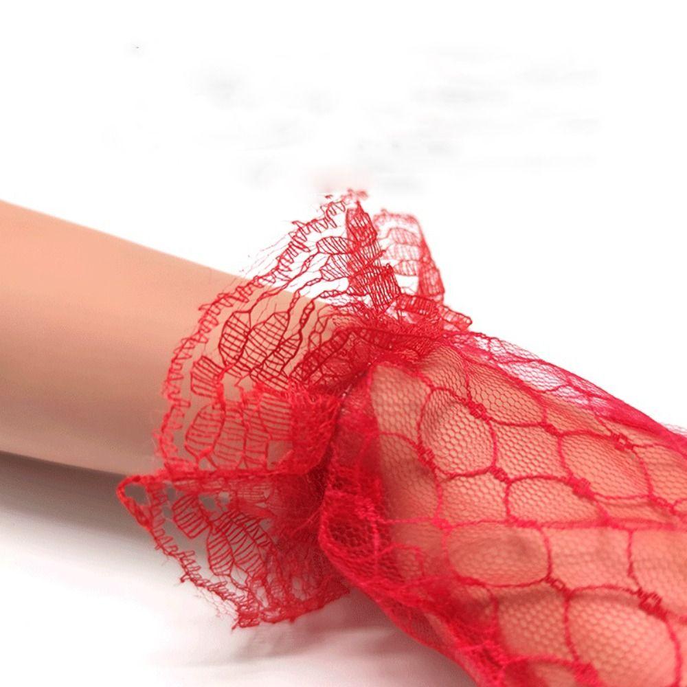 Cosplay Robe de Soirée Courte Accessoires Gants Fins d'Automne Mitaines Gants en Maille de Mariage Gants en Dentelle